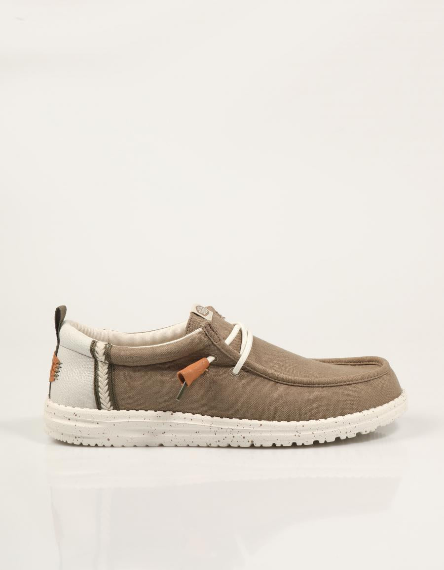 ZAPATOS DUDE WALLY SUMMER LINEN en color Kaki