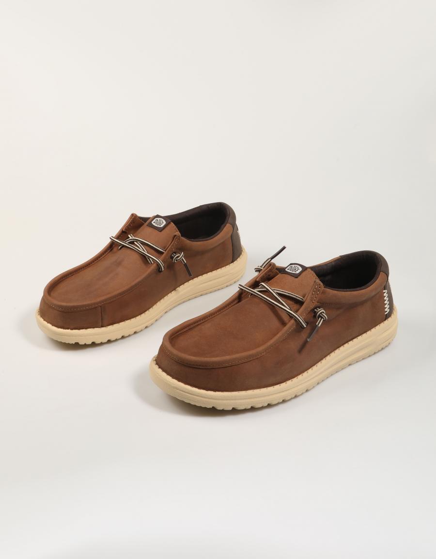 ZAPATOS DUDE WALLY FULL GRAIN LEATHER en color Marron