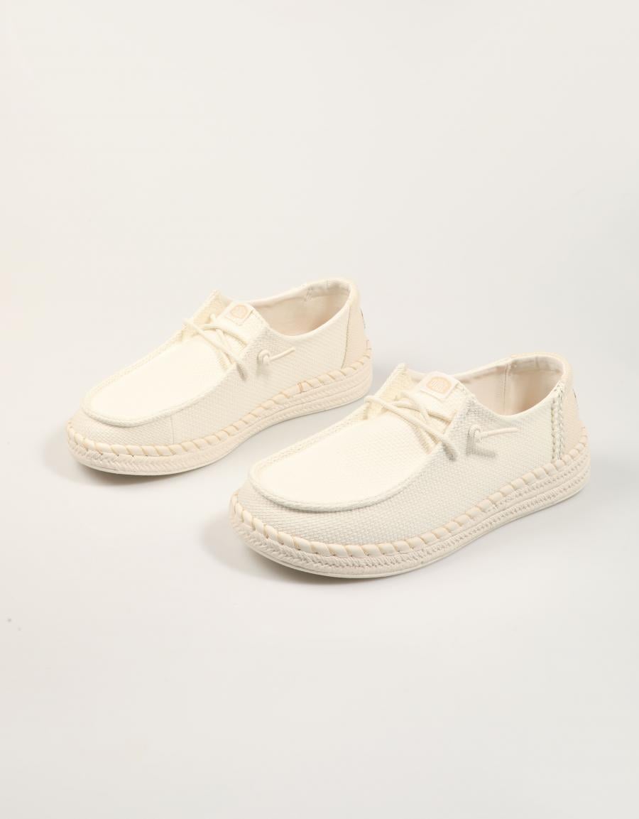ZAPATOS DUDE WEBDY ESPADRILE WOVEN en color Blanco