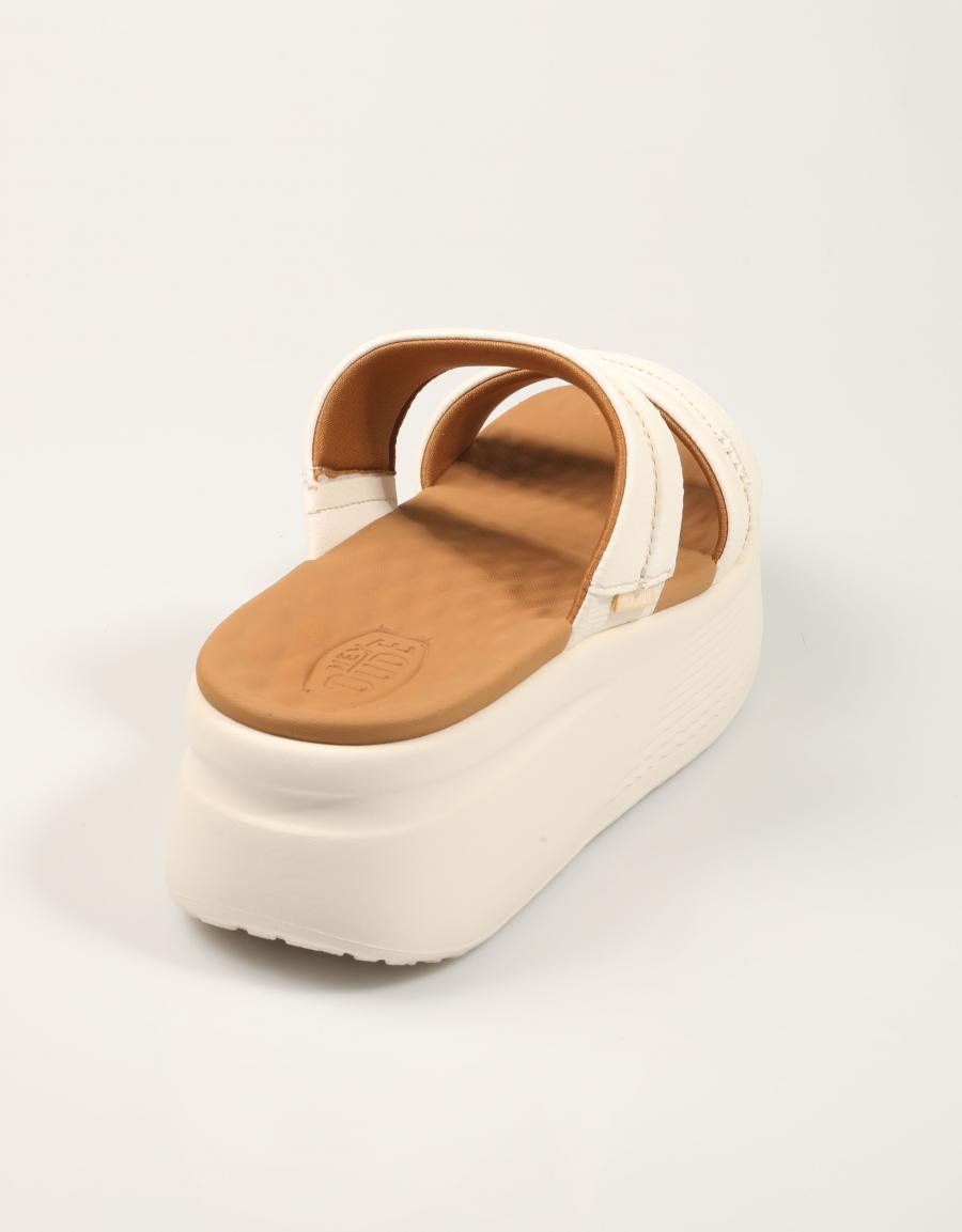 SANDALIAS DUDE AUSTIN SLIDE CLASSIC en color Blanco