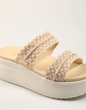 SANDALIAS DUDE AUSTIN SLIDE WOVEN en color Beige