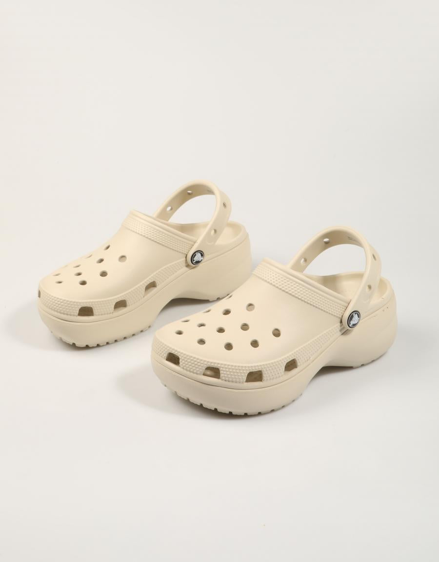 ZUECOS CROCS CLASSIC PLATFORM BONE 206750 en color Beige