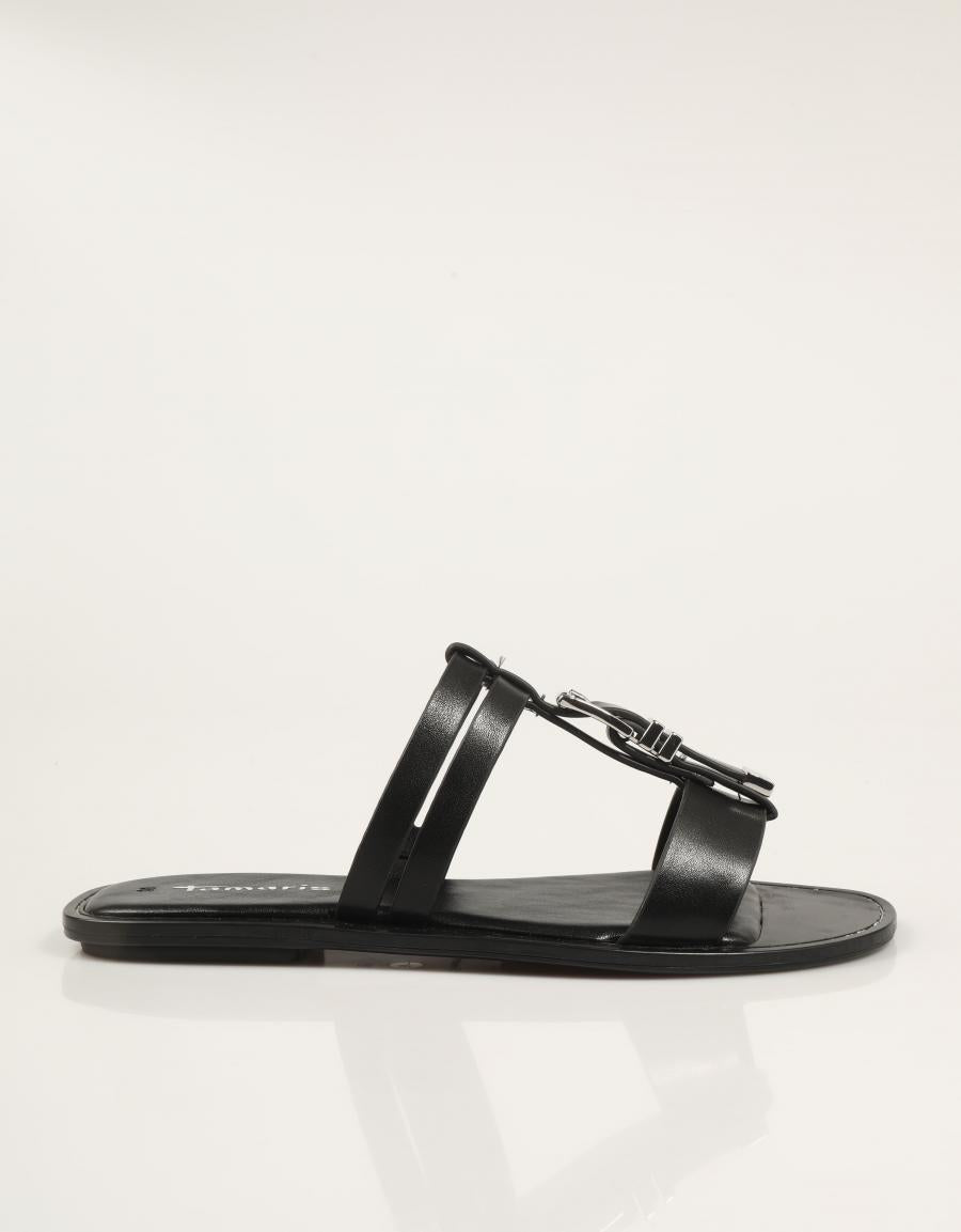 SANDALIAS TAMARIS PALA HEBILLA BLACK en color Negro