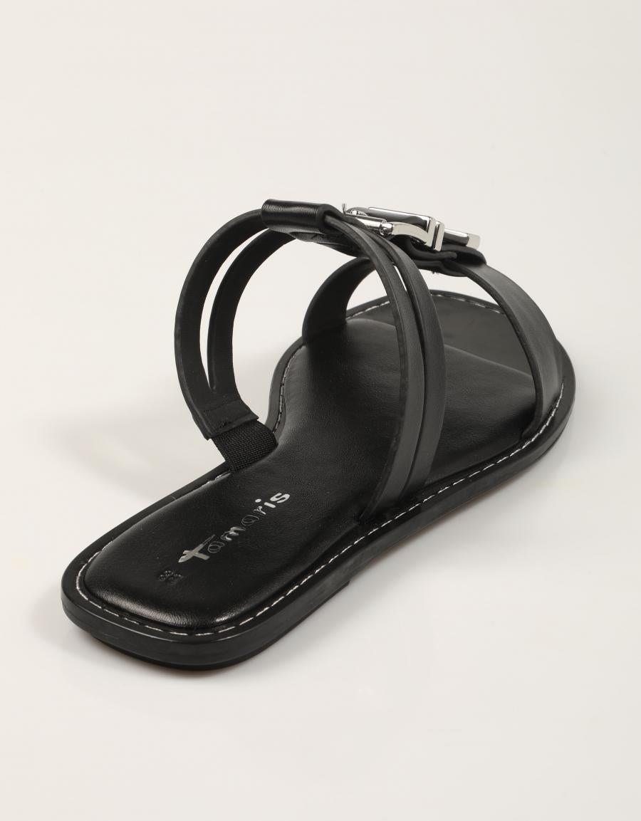 SANDALIAS TAMARIS PALA HEBILLA BLACK en color Negro