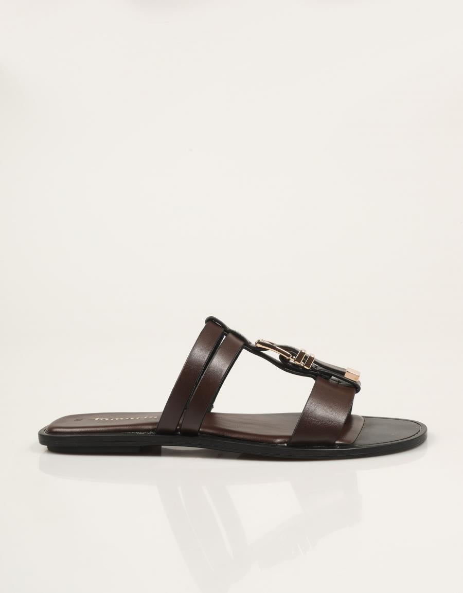 SANDALIAS TAMARIS PALA HEBILLA MOCCA en color Marron