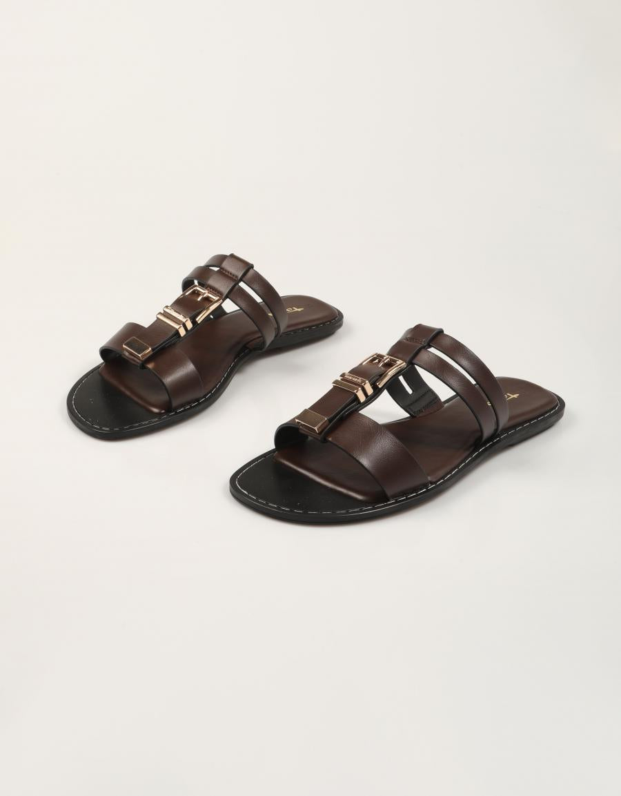 SANDALIAS TAMARIS PALA HEBILLA MOCCA en color Marron