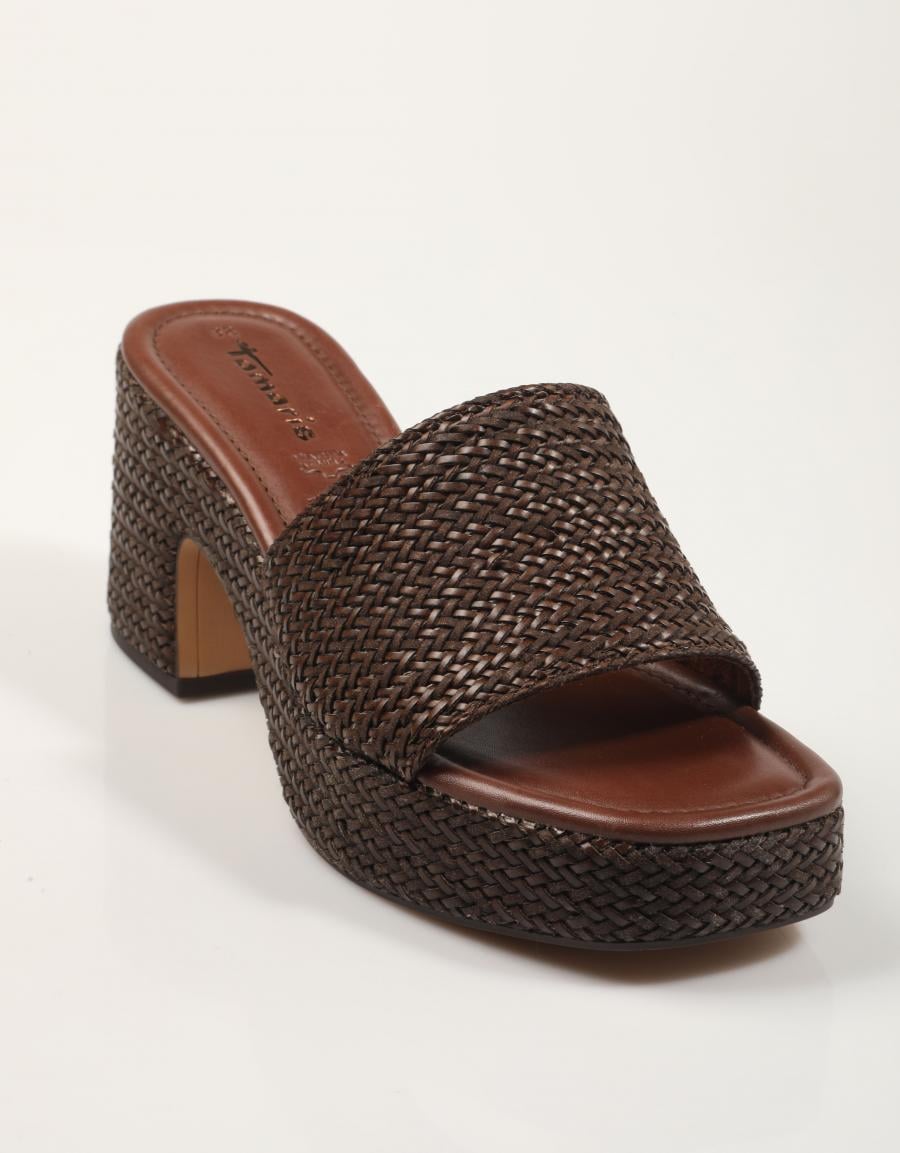 SANDALIAS TAMARIS PALA RAFIA MOCCA en color Marron