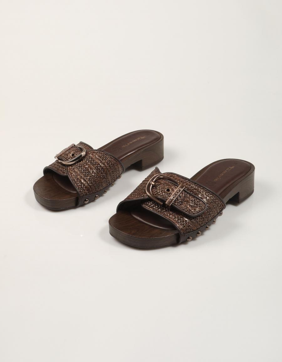 SANDALIAS TAMARIS PALA HEBILLA MOCCA en color Marron