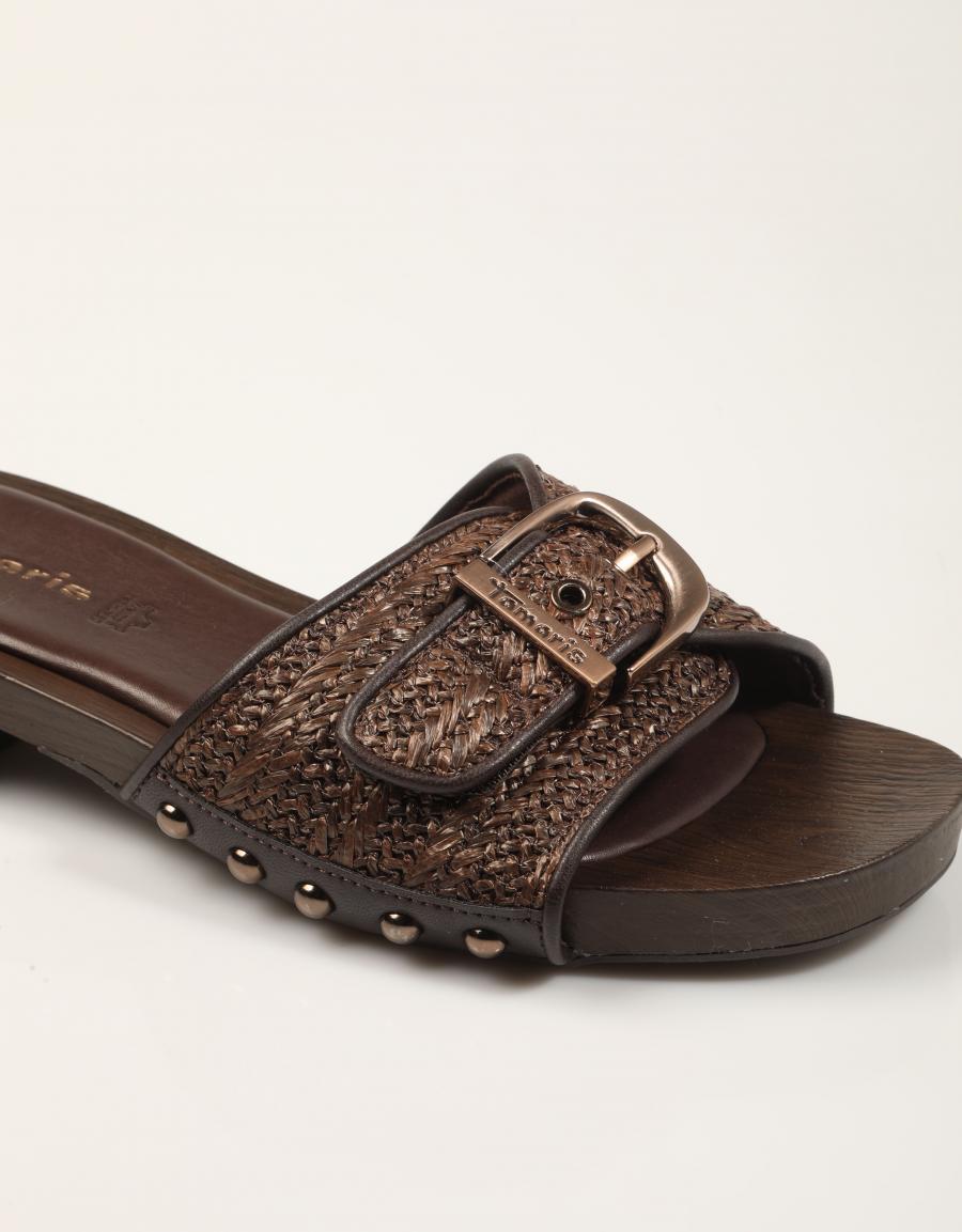 SANDALIAS TAMARIS PALA HEBILLA MOCCA en color Marron
