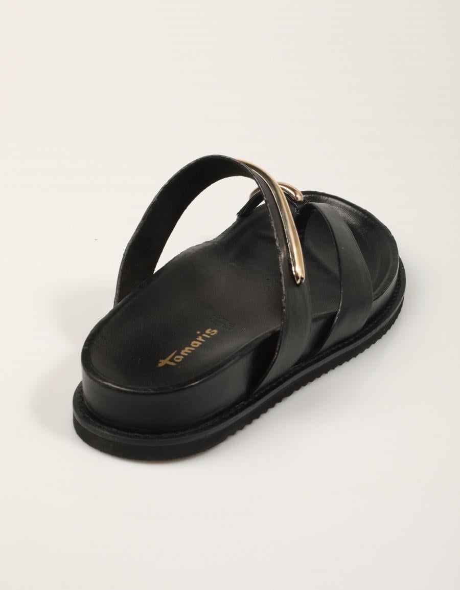 SANDALIAS TAMARIS BIO CHAPA BLACK en color Negro
