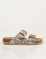 SANDALIAS TAMARIS BIO 2 HEBILLAS BEIGE/SNAKE en color Hielo