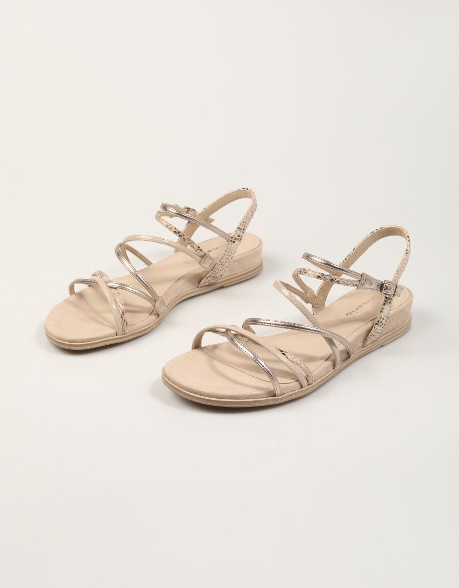SANDALIAS TAMARIS SANDALIA TIRAS NUDE COMB en color Beige