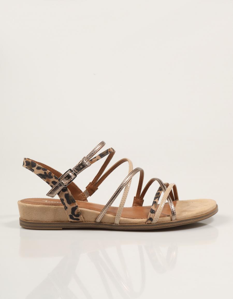 SANDALIAS TAMARIS SANDALIA TIRAS TAN COMB en color Cuero