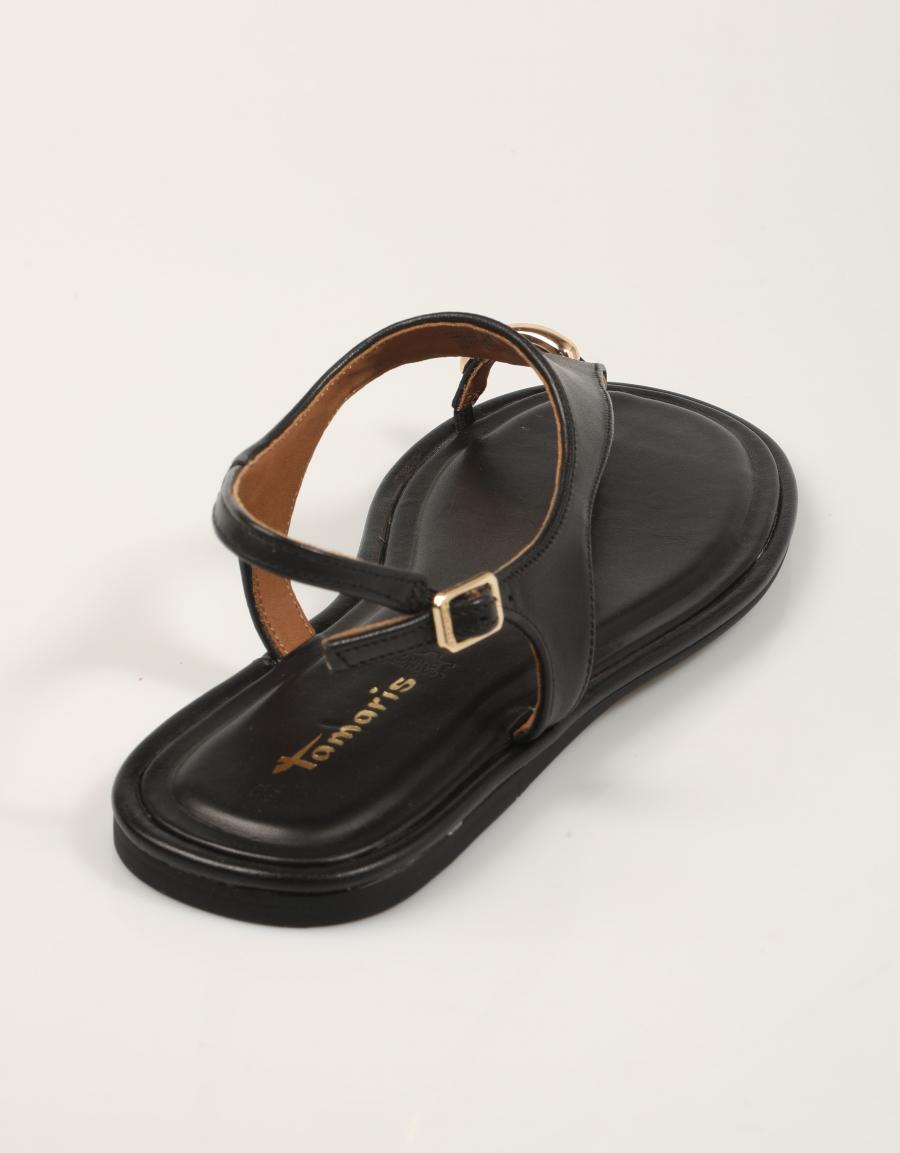 SANDALIAS TAMARIS SANDALIA DEDO BLACK en color Negro