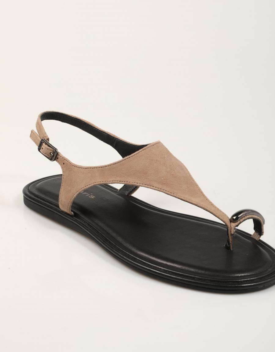 SANDALIAS TAMARIS SANDALIA DEDO TAUPE en color Taupe
