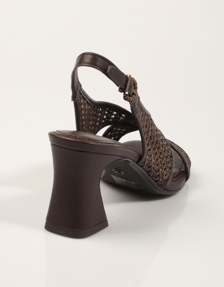 SANDALIAS TAMARIS SANDALIA RAFIA MOCCA en color Marron