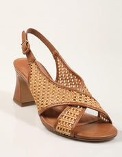 SANDALIAS TAMARIS SANDALIA RAFIA COGNAC en color Cuero