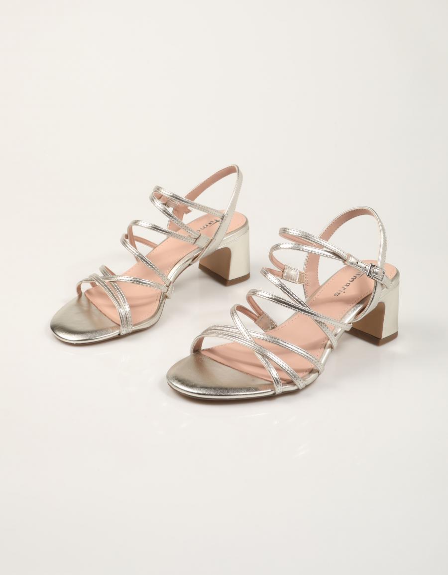 SANDALIAS TAMARIS SANDALIA TIRAS PLATINUM en color Platino