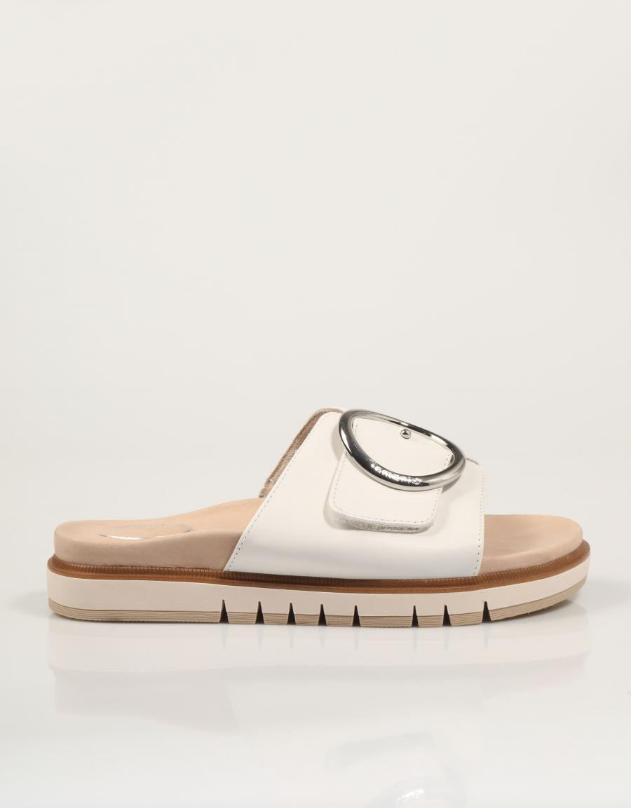 SANDALIAS TAMARIS CONFORT BIO HEBILLA WHITE en color Blanco