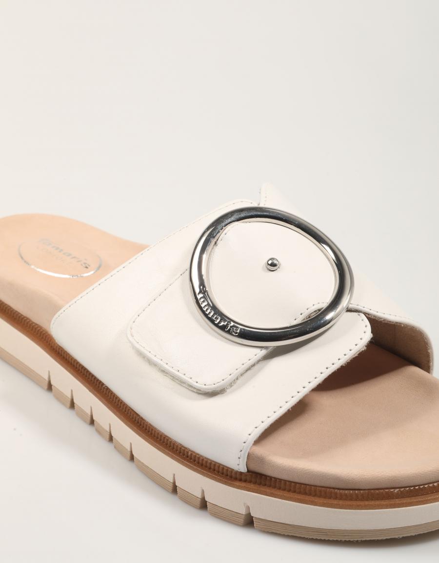 SANDALIAS TAMARIS CONFORT BIO HEBILLA WHITE en color Blanco