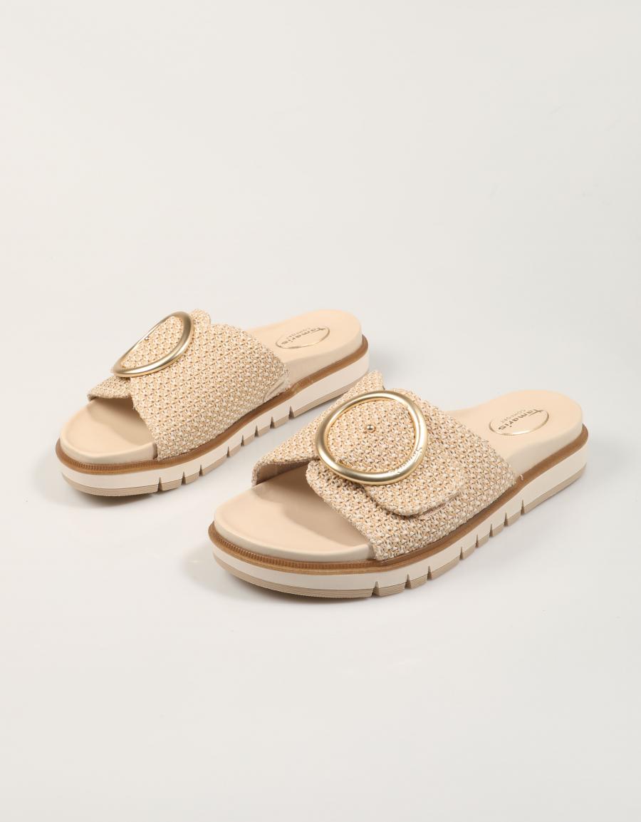 SANDALIAS TAMARIS CONFORT BIO HEBILLA BEIGE en color Beige