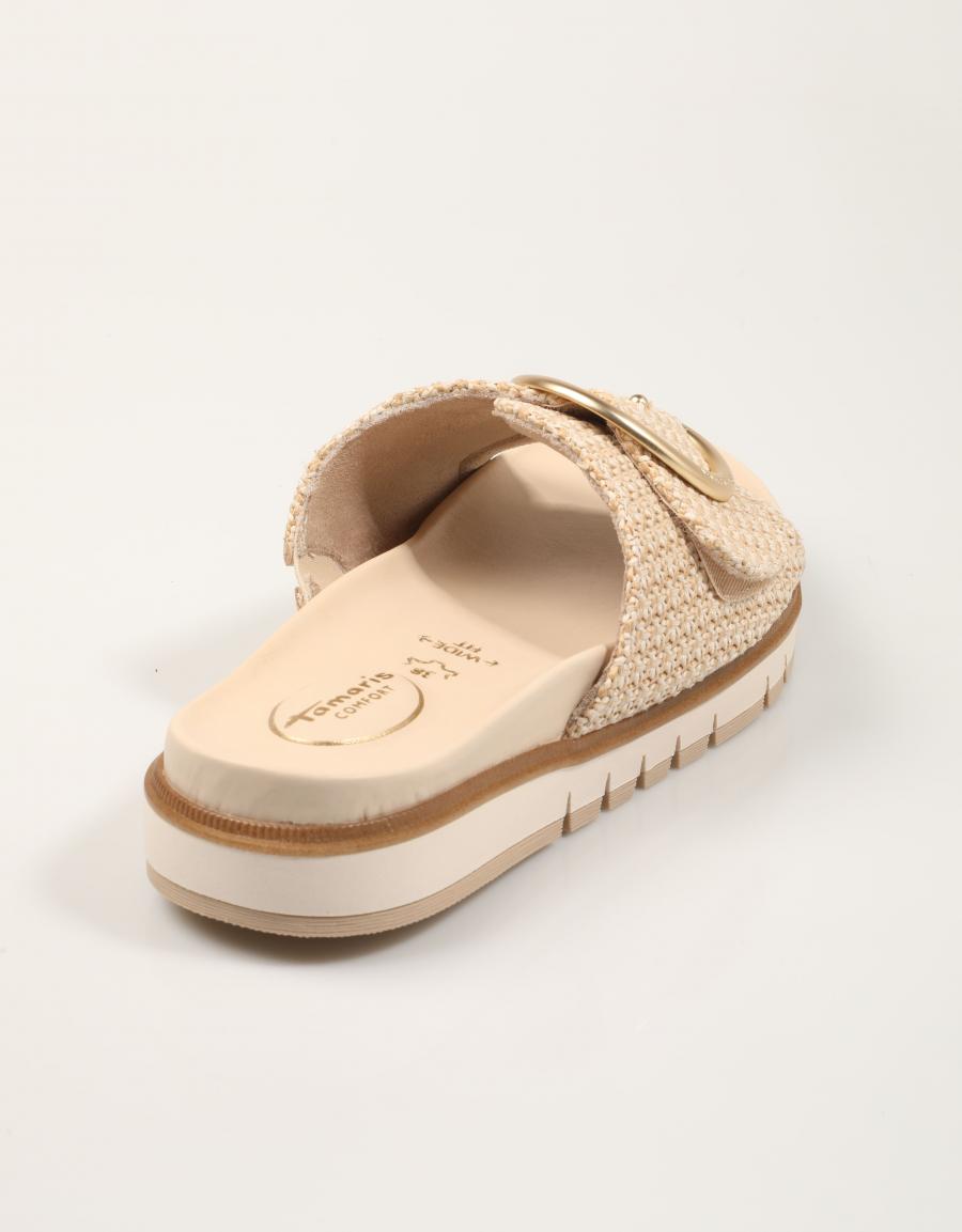 SANDALIAS TAMARIS CONFORT BIO HEBILLA BEIGE en color Beige