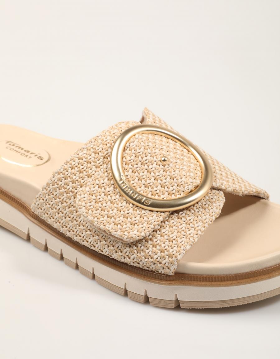SANDALIAS TAMARIS CONFORT BIO HEBILLA BEIGE en color Beige