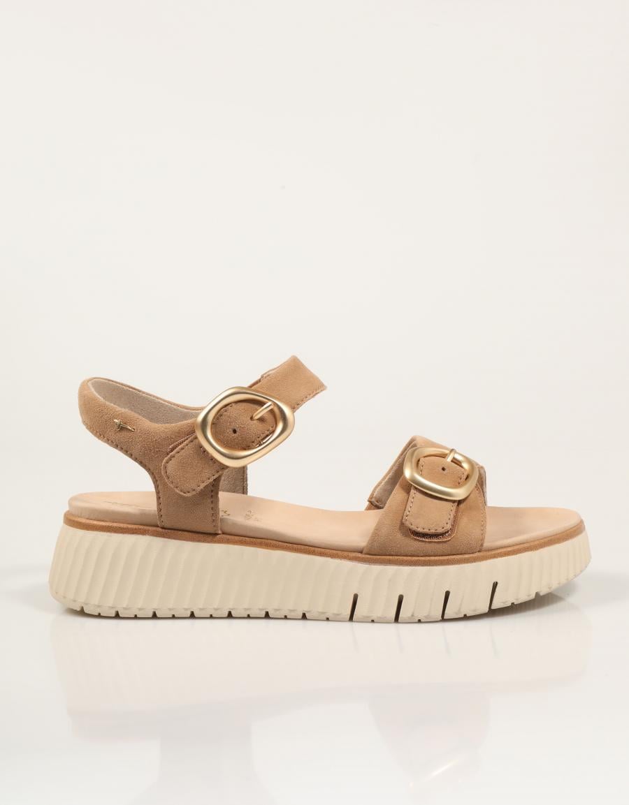 SANDALIAS TAMARIS CONFORT SANDALIA HEBILLAS CAMEL en color Cuero