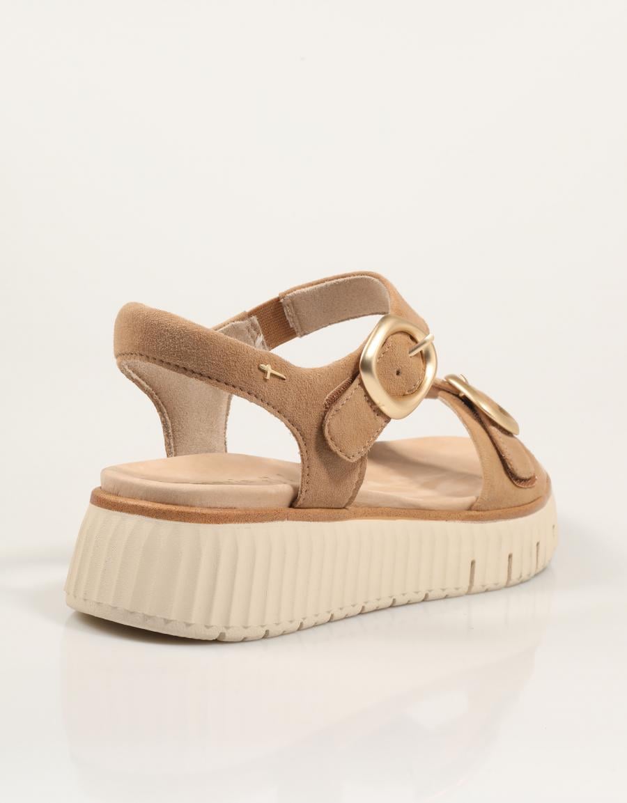 SANDALIAS TAMARIS CONFORT SANDALIA HEBILLAS CAMEL en color Cuero