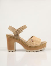 SANDALIAS REFRESH SANDALIA TACON TAUPE en color Beige