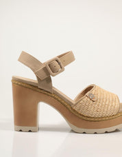 SANDALIAS REFRESH SANDALIA TACON TAUPE en color Beige