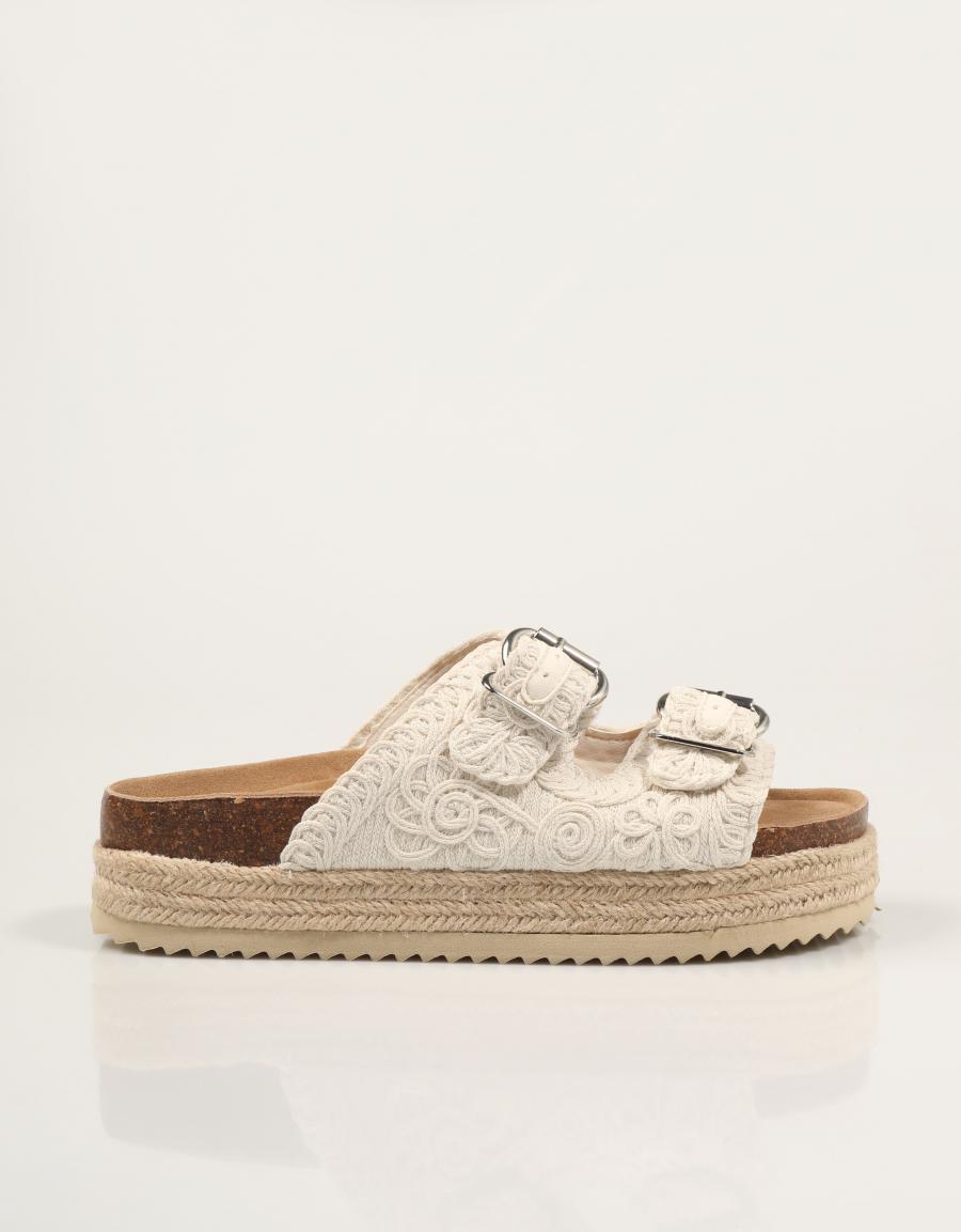 SANDALIAS REFRESH BIO TEJIDO BEIGE en color Hielo