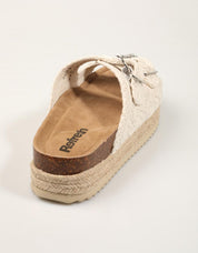 SANDALIAS REFRESH BIO TEJIDO BEIGE en color Hielo