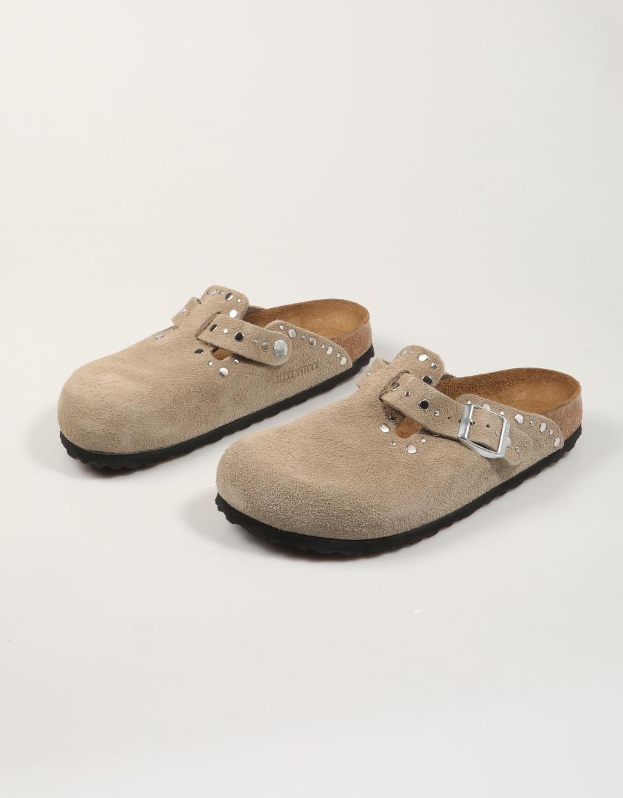 ZUECOS BIRKENSTOCK BOSTON RIBET TAUPE 1030418 en color Beige