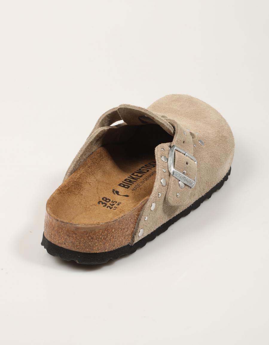 ZUECOS BIRKENSTOCK BOSTON RIBET TAUPE 1030418 en color Beige
