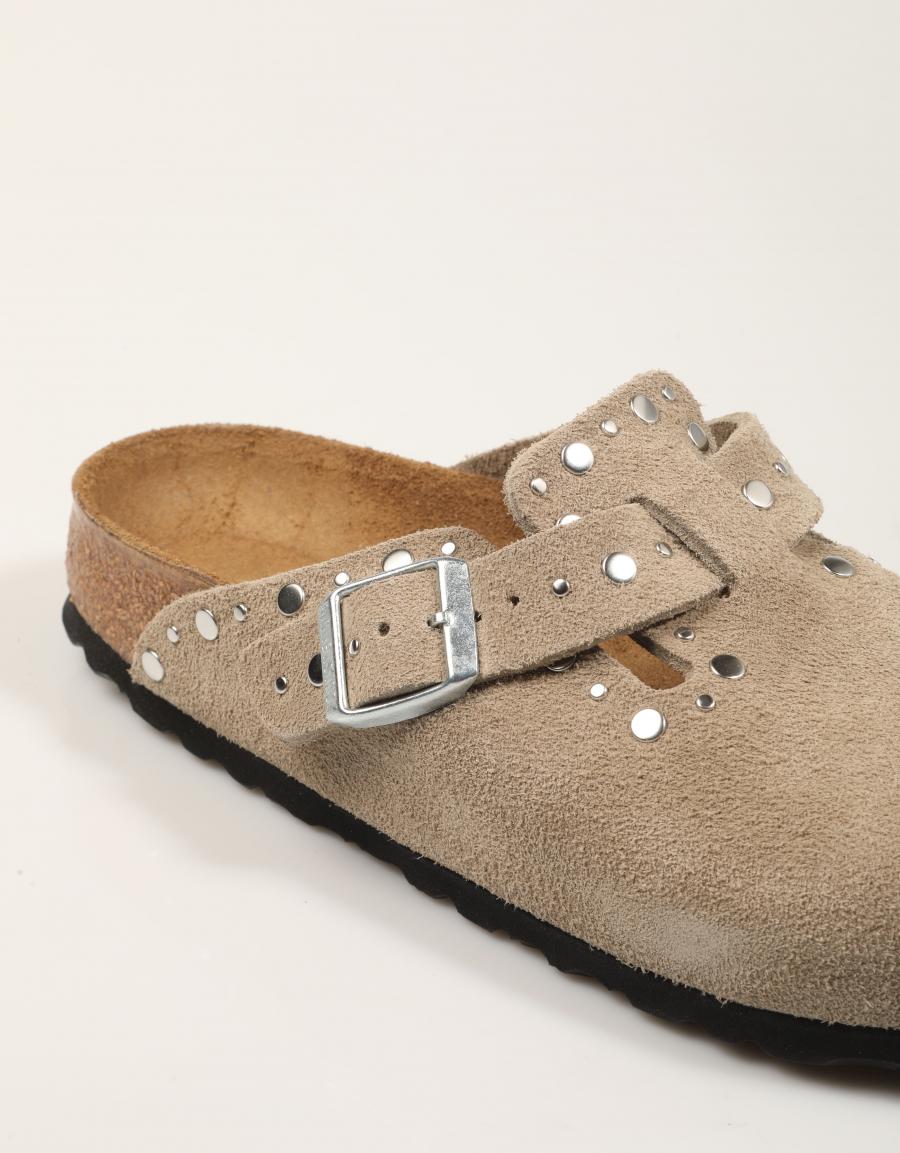 ZUECOS BIRKENSTOCK BOSTON RIBET TAUPE 1030418 en color Beige