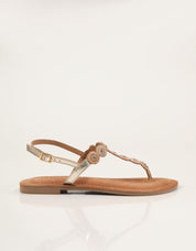 SANDALIAS LAZAMANI BEADS SMALL COGIDA GOLD en color Beige
