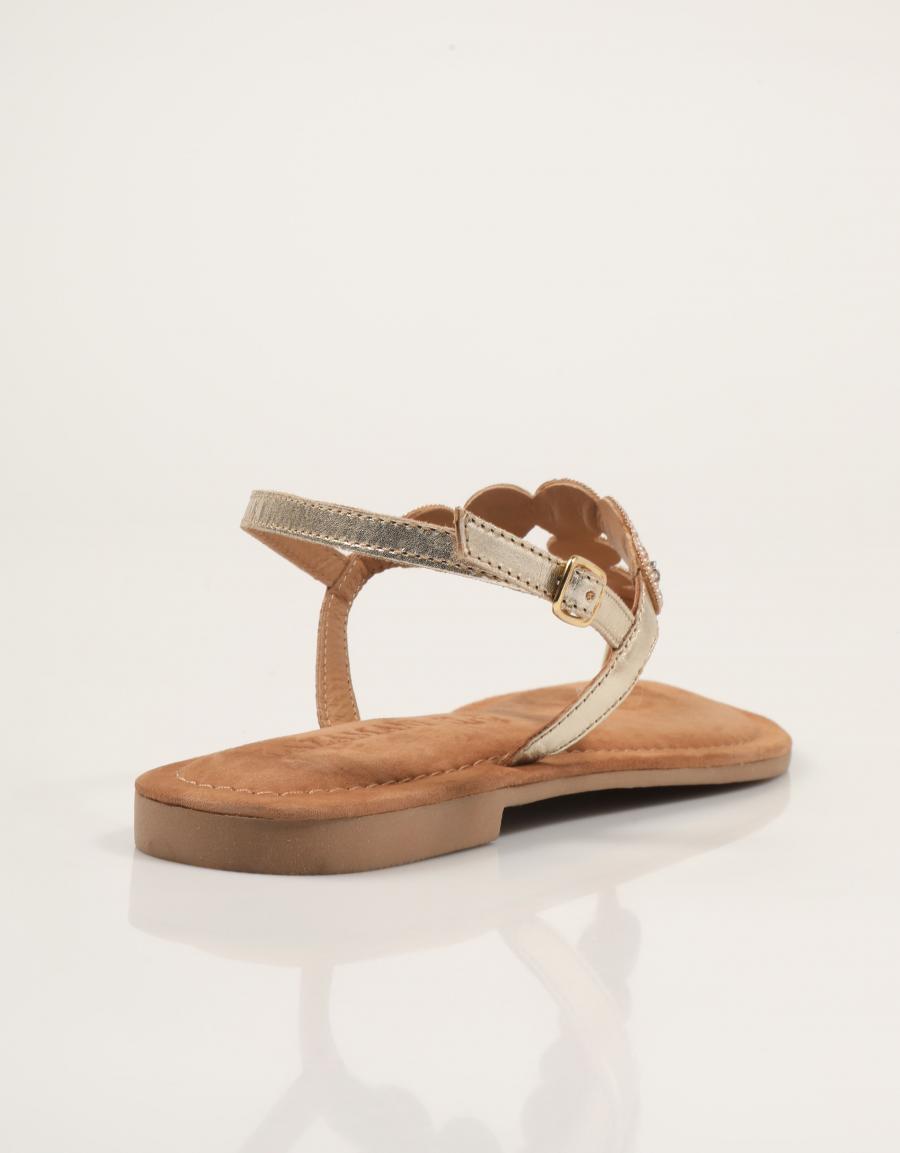 SANDALIAS LAZAMANI BEADS SMALL COGIDA GOLD en color Beige
