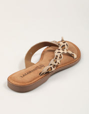 SANDALIAS LAZAMANI AVI TOE LEOPARD en color Beige