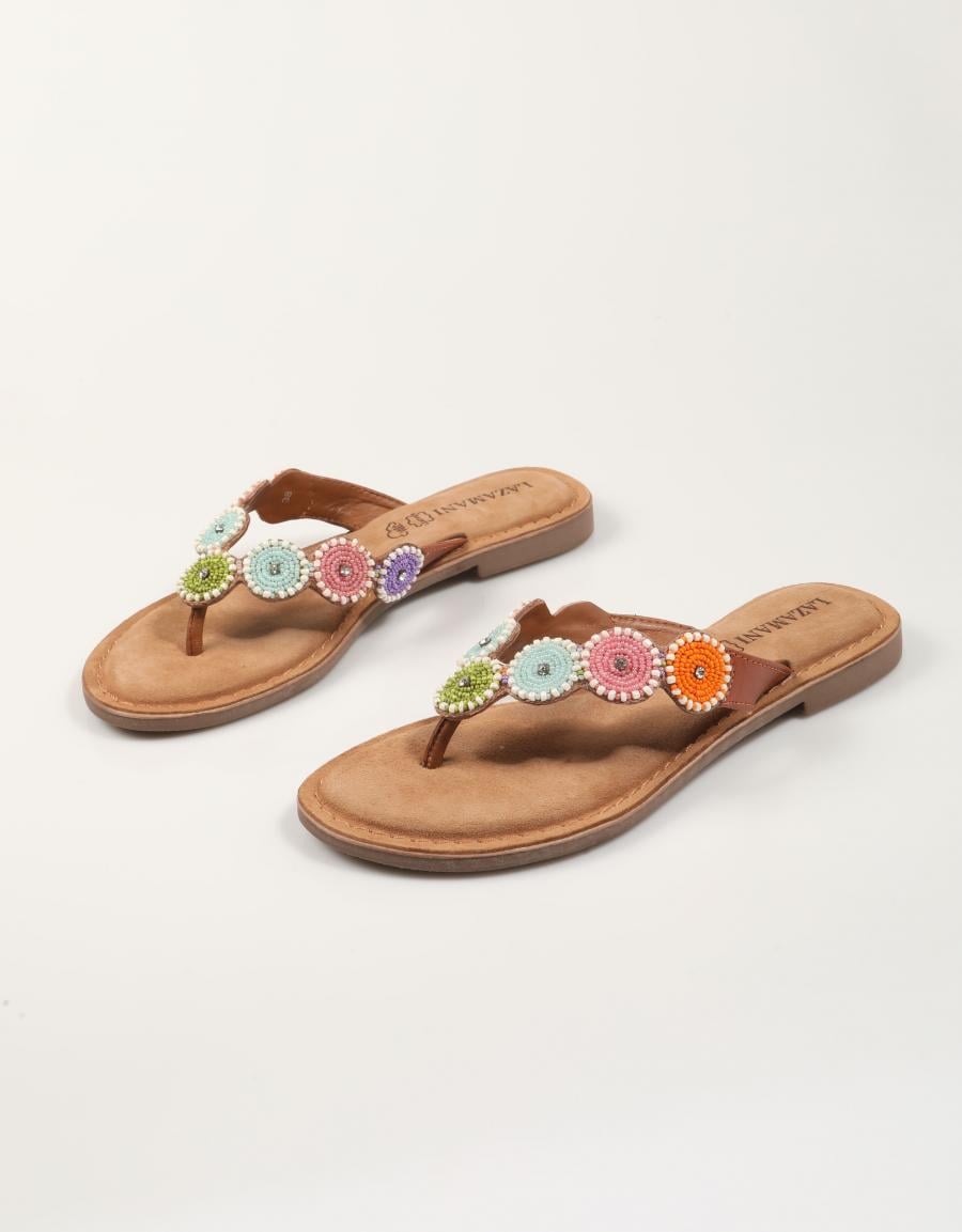 SANDALIAS LAZAMANI LOUA TOE MULTI en color Beige