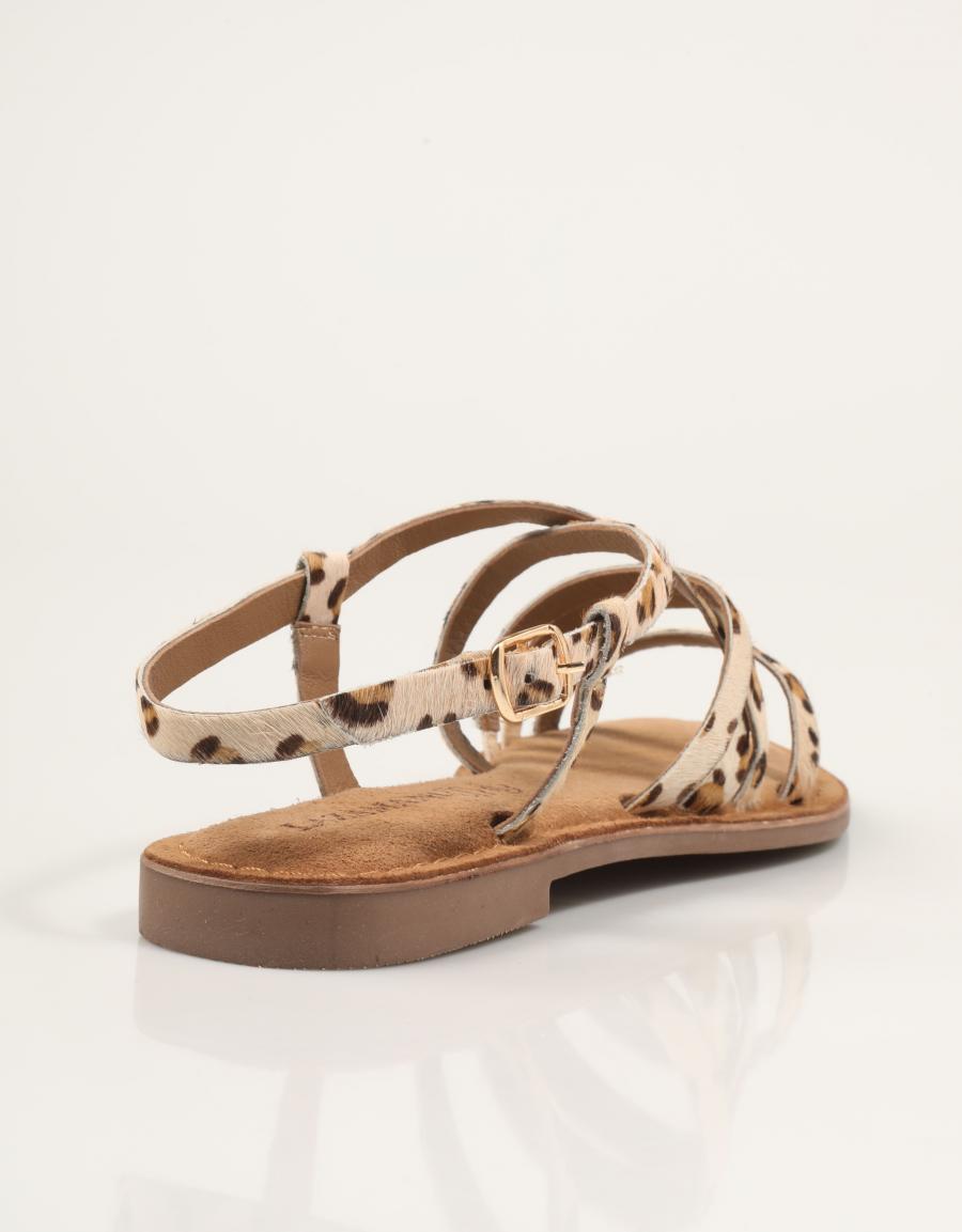 SANDALIAS LAZAMANI ZUZA STRAPPY LEOPARD en color Beige