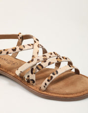 SANDALIAS LAZAMANI ZUZA STRAPPY LEOPARD en color Beige
