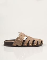SANDALIAS TOP 3 ZUECO ROMANA PIEDRA en color Beige