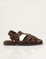 SANDALIAS TOP 3 ROMANA TACHAS MOKA en color Marron