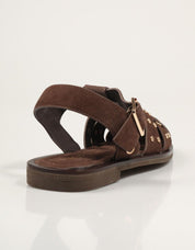 SANDALIAS TOP 3 ROMANA TACHAS MOKA en color Marron