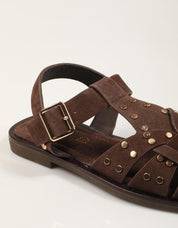 SANDALIAS TOP 3 ROMANA TACHAS MOKA en color Marron