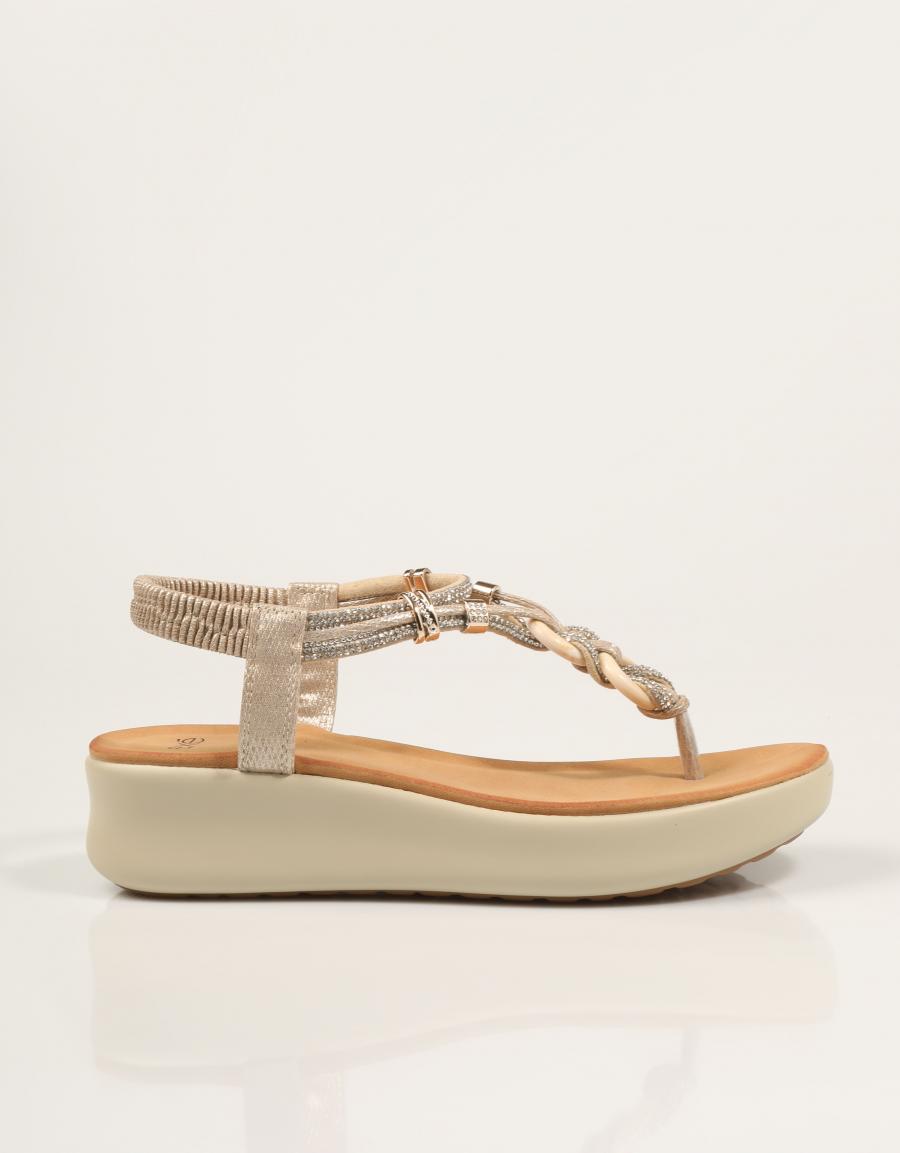 SANDALIAS EXE SANDALIA STRASS GOLD en color Oro
