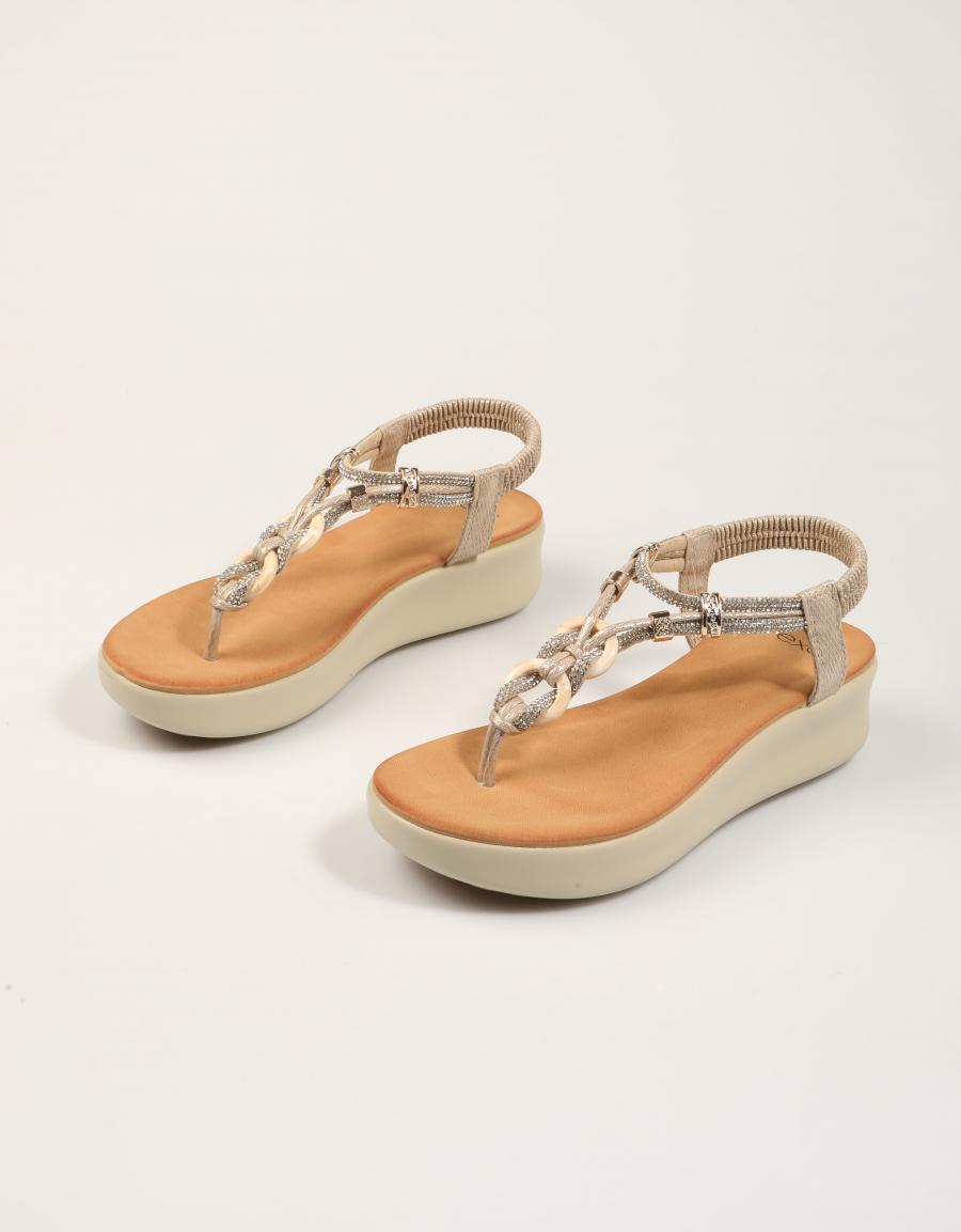SANDALIAS EXE SANDALIA STRASS GOLD en color Oro