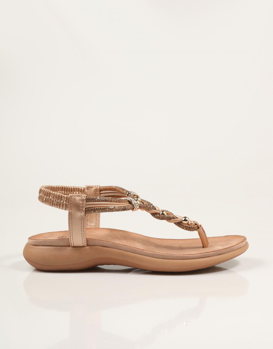 SANDALIAS EXE SANDALIA STRASS ROSE GOLD en color Marron