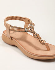 SANDALIAS EXE SANDALIA STRASS ROSE GOLD en color Marron